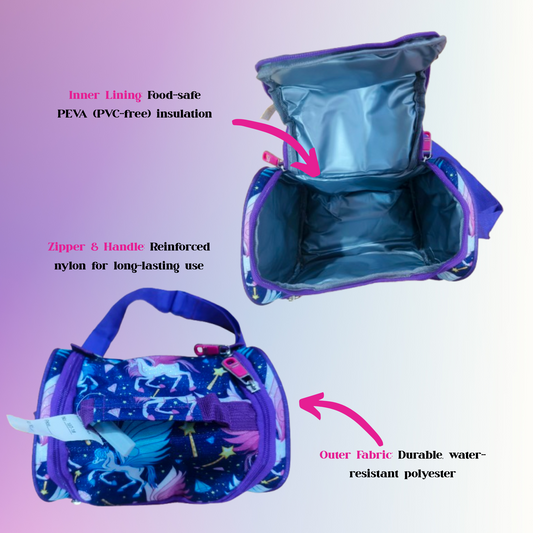 [School Sale] Lunch Bag – Dreamy Unicorn in Violet