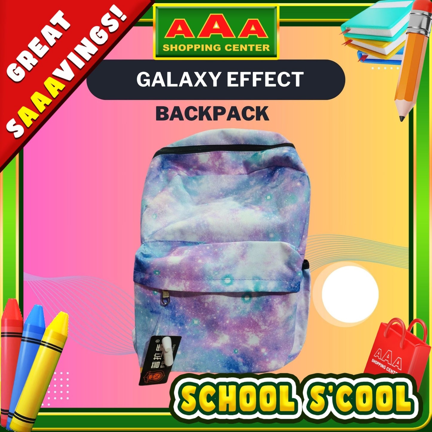 [School Sale] Pradun Teens Backpack - Galaxy