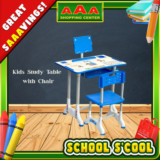 [School Sale] Kids Study Table with Chair - Blue