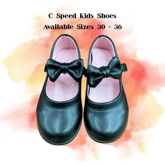 [School Sale] C Speed Kids Girl Black Shoes