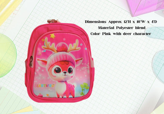 [School Sale] Beautiful Deer Character School Bag – Pink