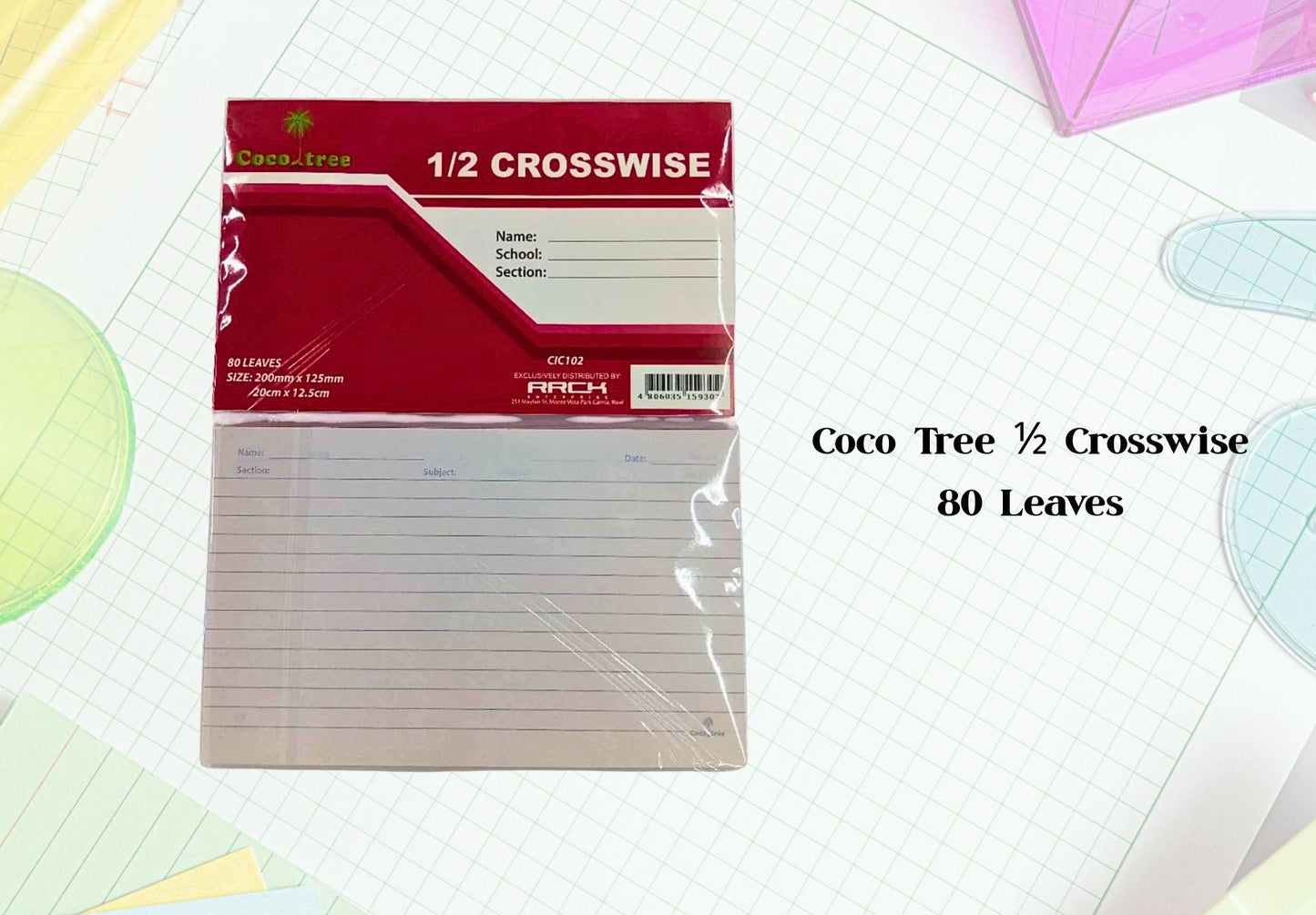 [School Sale] Coco Tree Quiz Pad 1/2 Crosswise x 80 Leaves