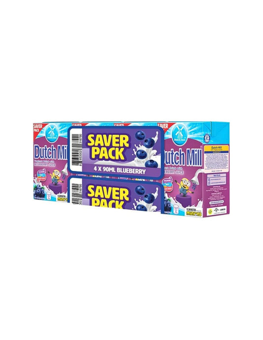 Dutch Mill UHT Yoghurt Drink Blueberry Flavor 90ml x 4 pcs