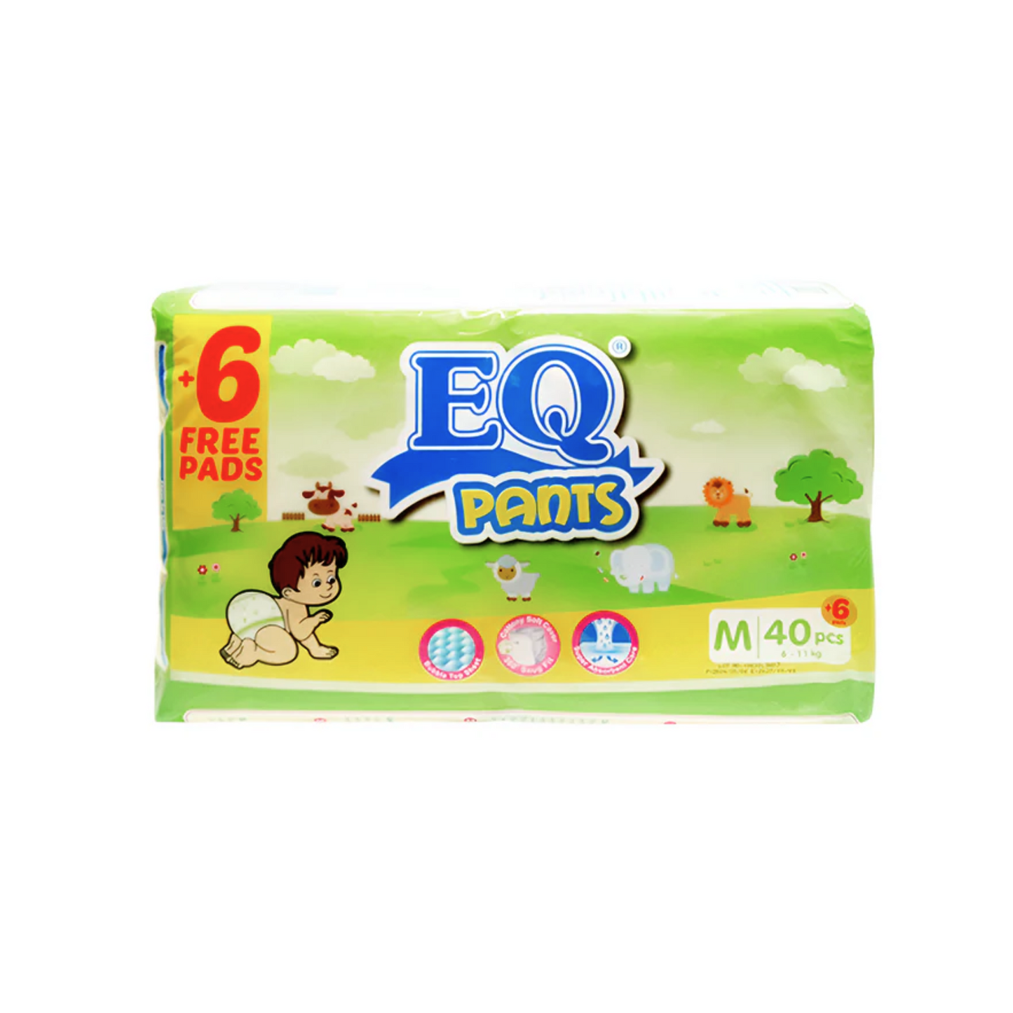 EQ Pants Baby Diapers Jumbo Pack Medium x 40 pcs + 6 Free