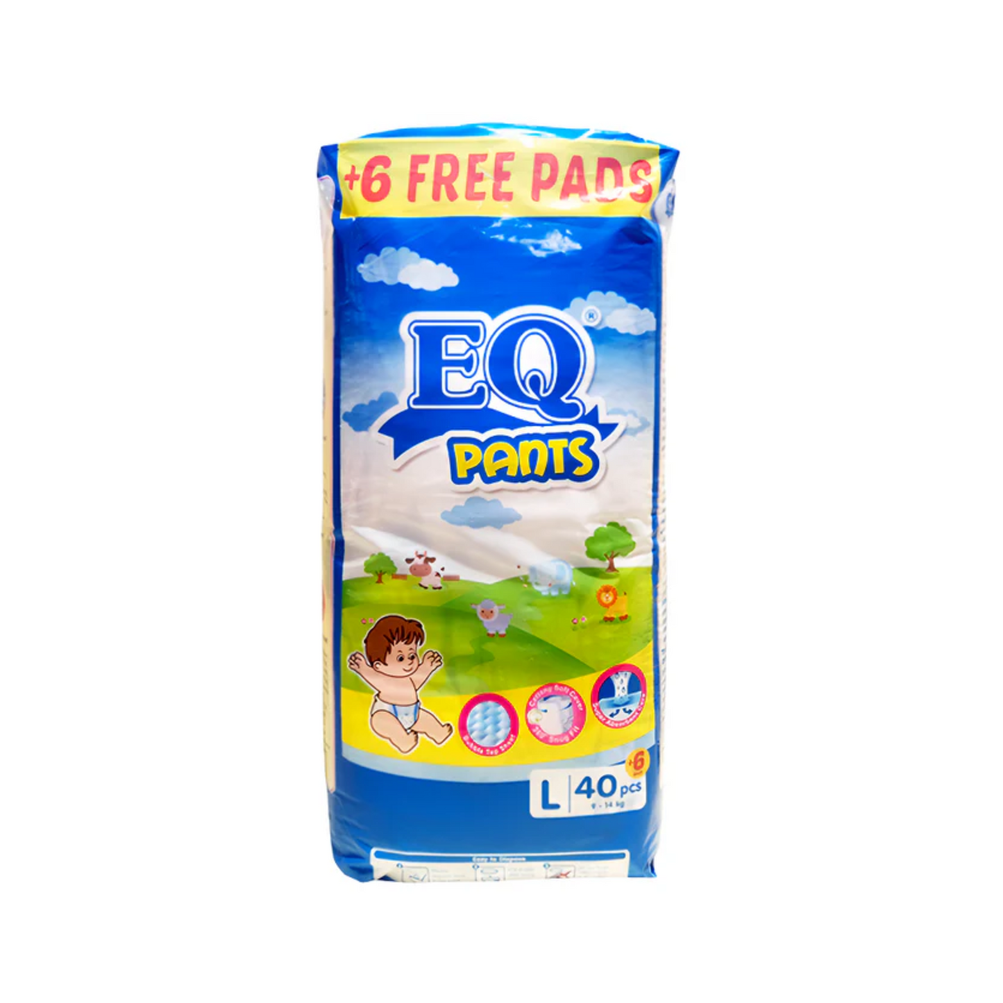 EQ Pants Baby Diapers Jumbo Pack Large x 40 pcs + 6 Free