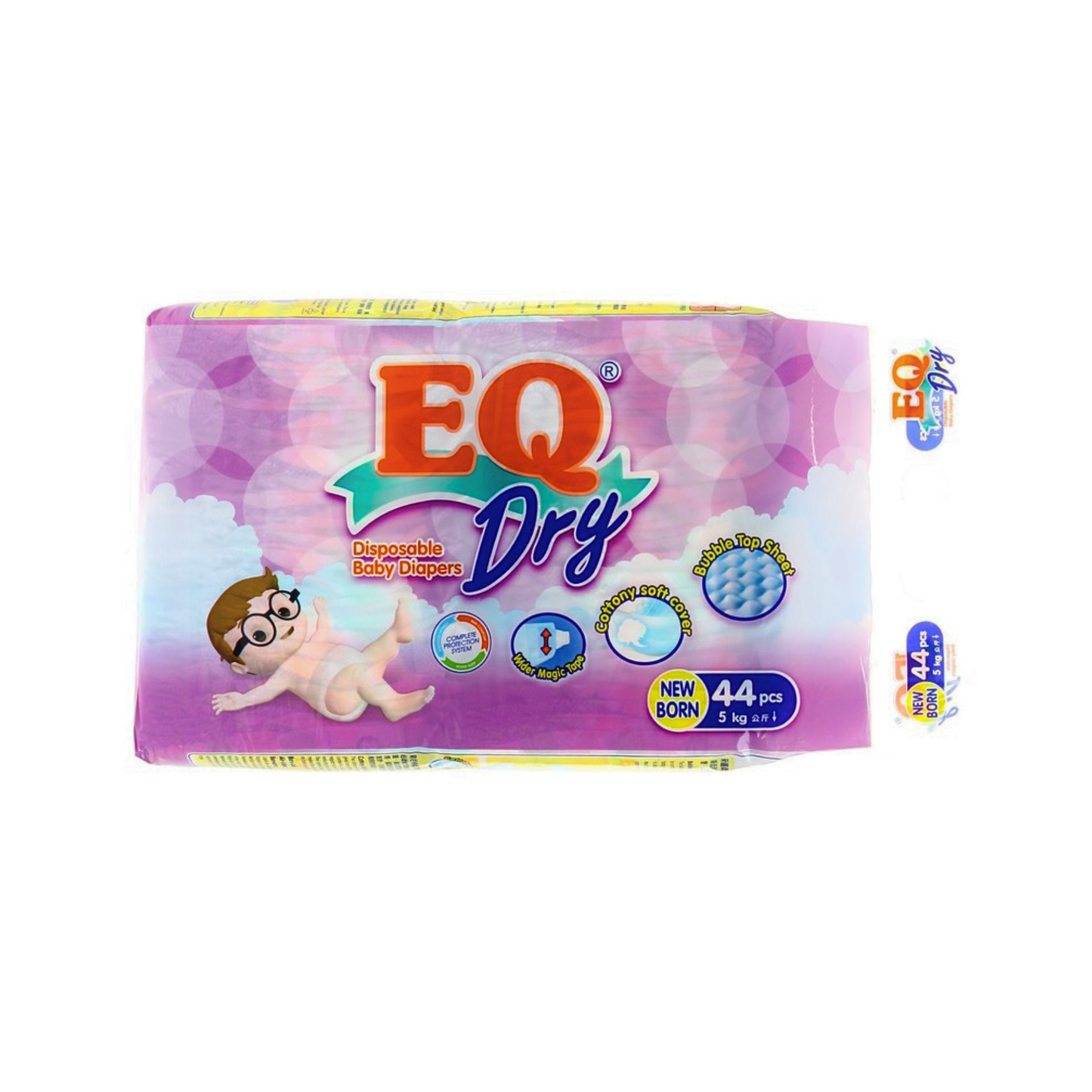 EQ Dry Baby Diapers Newborn x 44 pcs
