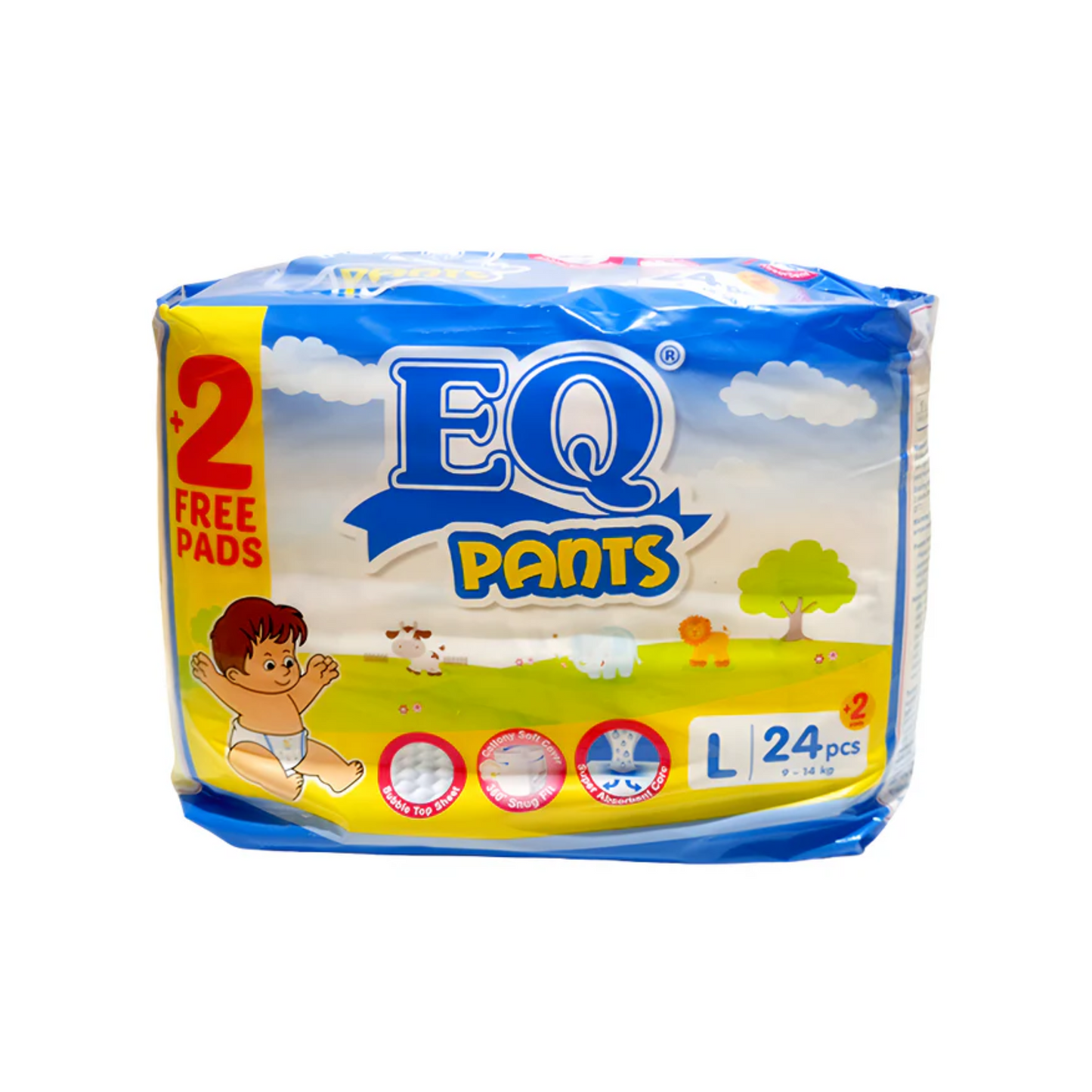 EQ Pants Baby Diapers Big Pack Large x 24 pcs + 2 Free