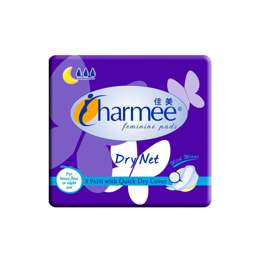 Charmee Feminine Pads with Wings Night Use x 8 pcs