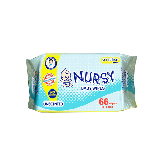 Nursy Baby Wipes Unscented 66 Sheets