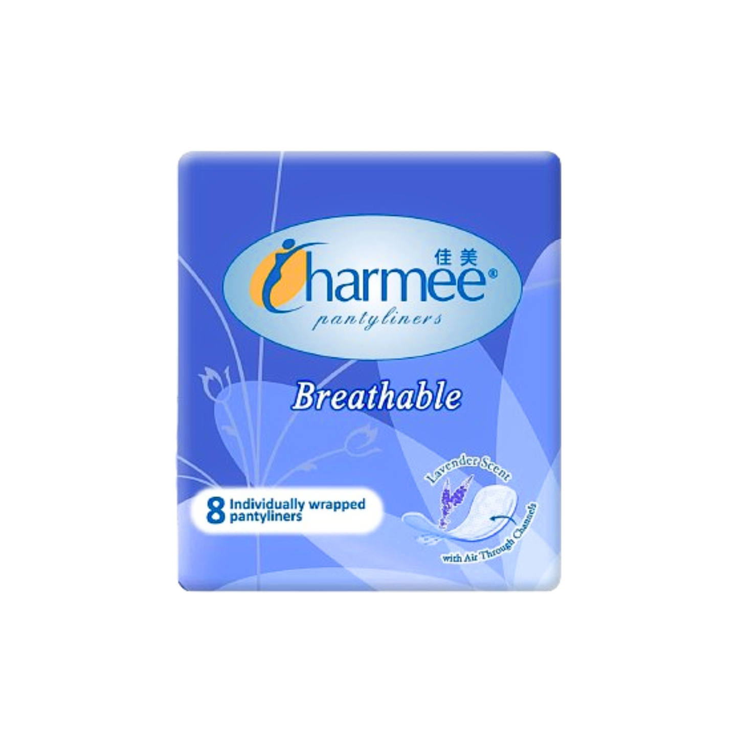 Charmee Pantyliners Breathable Lavender Scent x 8 pcs