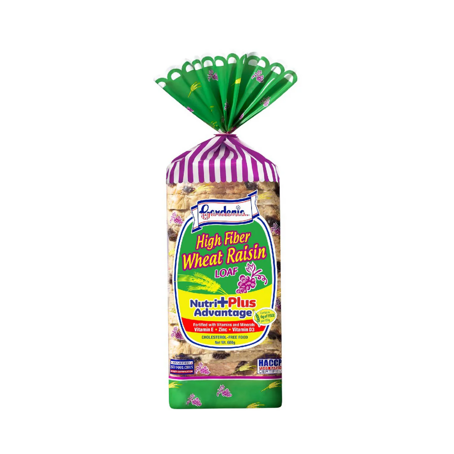 Gardenia High Fiber Wheat Raisin Loaf 600g