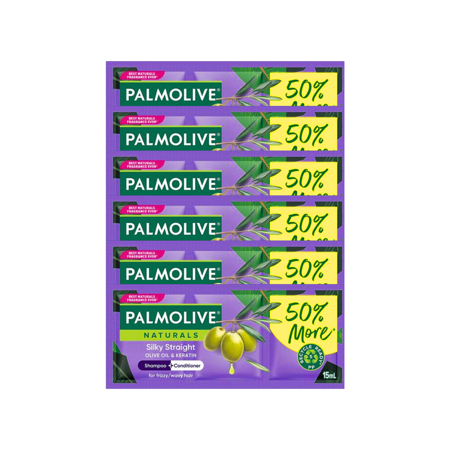 Palmolive Shampoo & Conditioner Silky Straight 15ml x 6 pcs