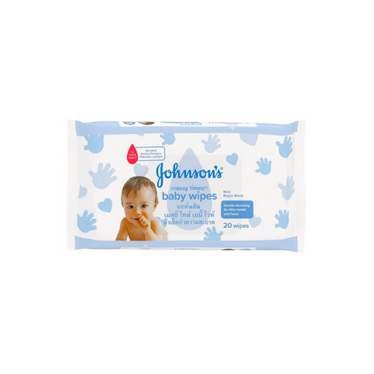 Johnson's  Baby Messy Times Wipes Fragrance Free  20 Sheets