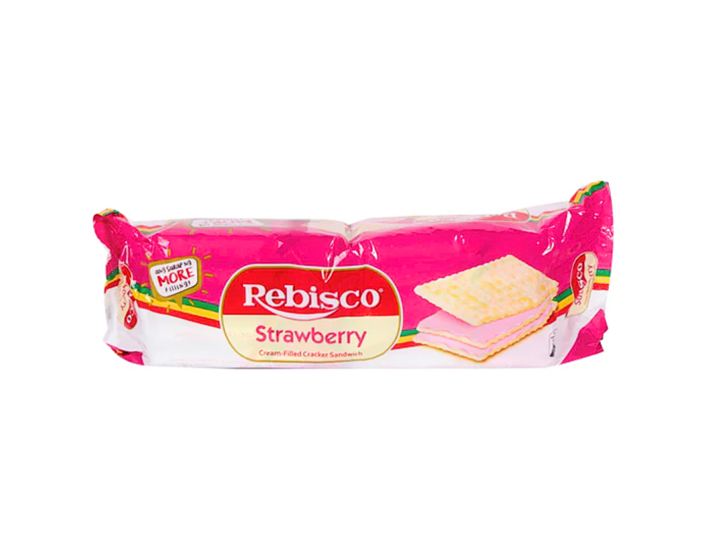 Rebisco Sandwich Strawberry Cream-Filled Biscuits 34g x 10 pcs