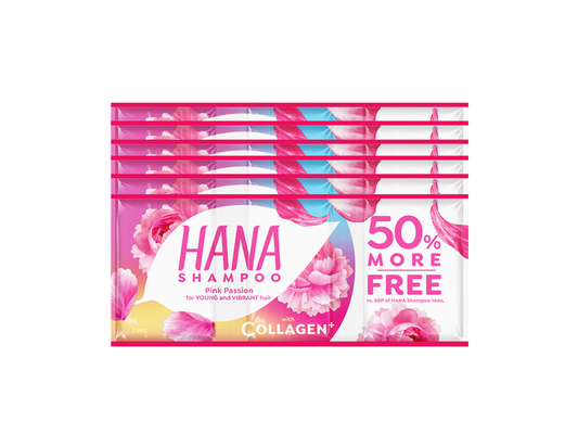HANA Shampoo Pink Passion with Collagen 21ml x 6 Sachets