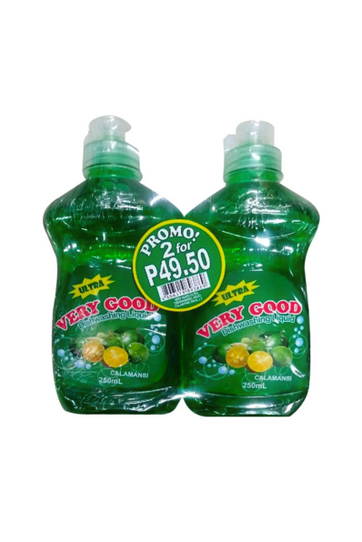 Ultra Very Good Dishwashing Liquid Calamansi 250ml x 2 pcs