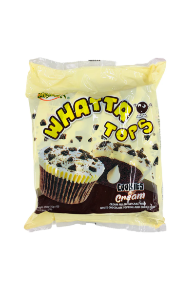 Whatta Tops Cookies and Cream Cupcake 36g x 10 pcs
