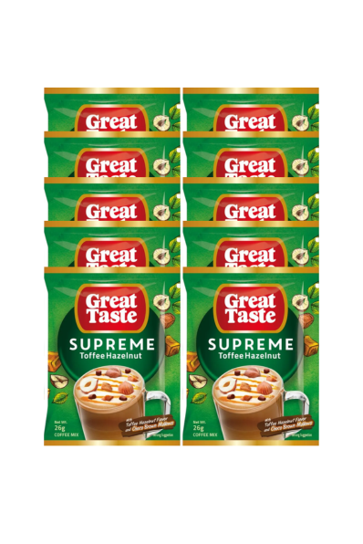Great Taste Supreme Toffee Hazelnut Coffee Mix 26g x 10 Sachets