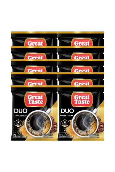 Great Taste Duo Coffee + Sugar Mix 17g x 10 Sachets