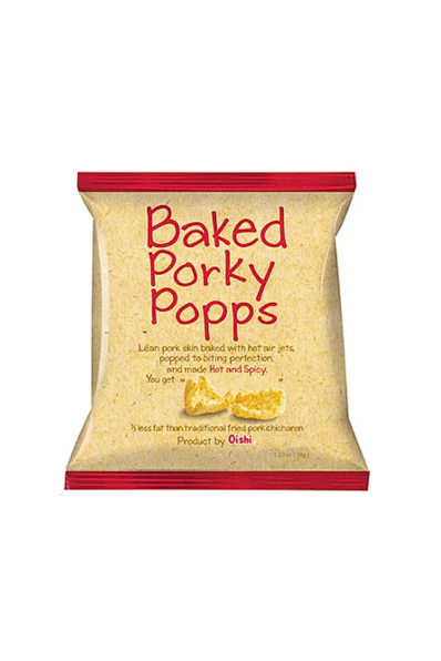 Oishi Baked Porky Popps Hot & Spicy 34g