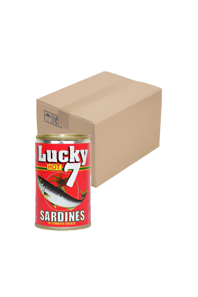 [WHOLESALE] Lucky 7 Sardines in Tomato Sauce Hot Red 155g x 100pcs