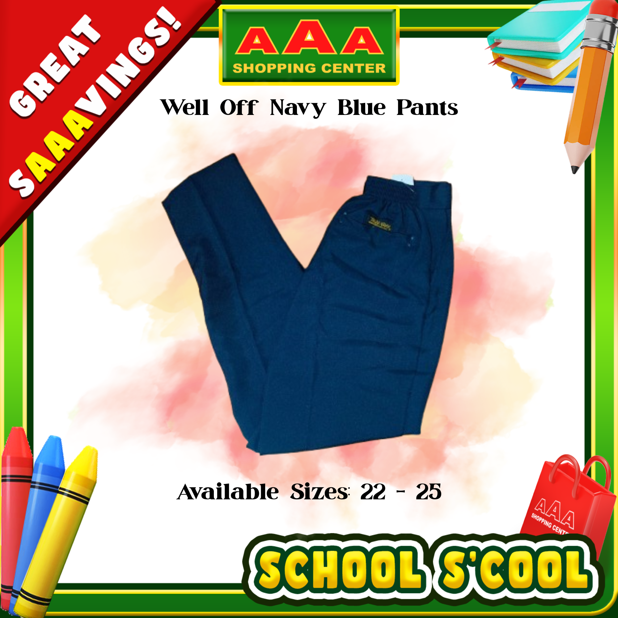 [School Sale] Well-Off Navy Blue Slacks – AAA Shopping Center