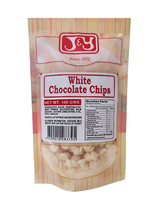 J&Y White Chocolate Chips 100g