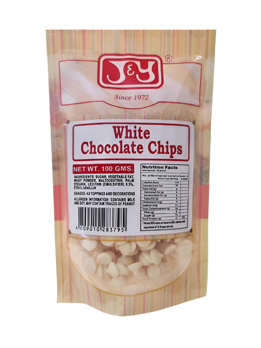 J&Y White Chocolate Chips 100g